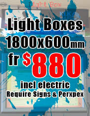 Light Box 1800x600mm from $880